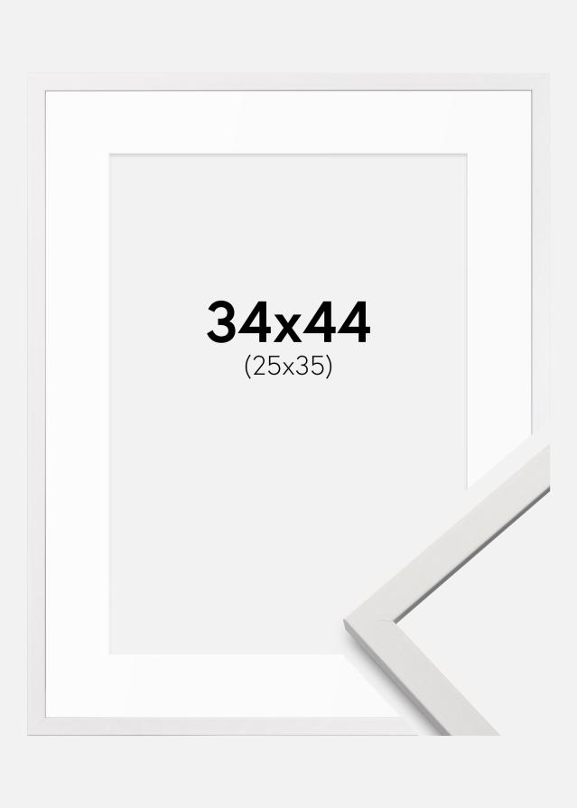 Kehys Edsbyn Valkoista 34x44 cm - Passepartout Valkoista 26x36 cm