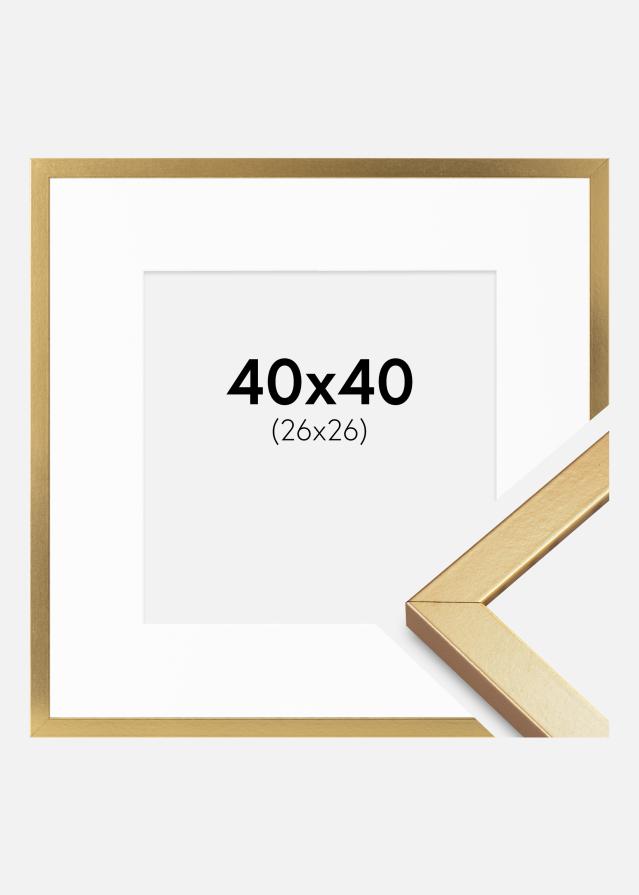 Kehys Minerva Kulta 40x40 cm - Passepartout Valkoista 27x27 cm