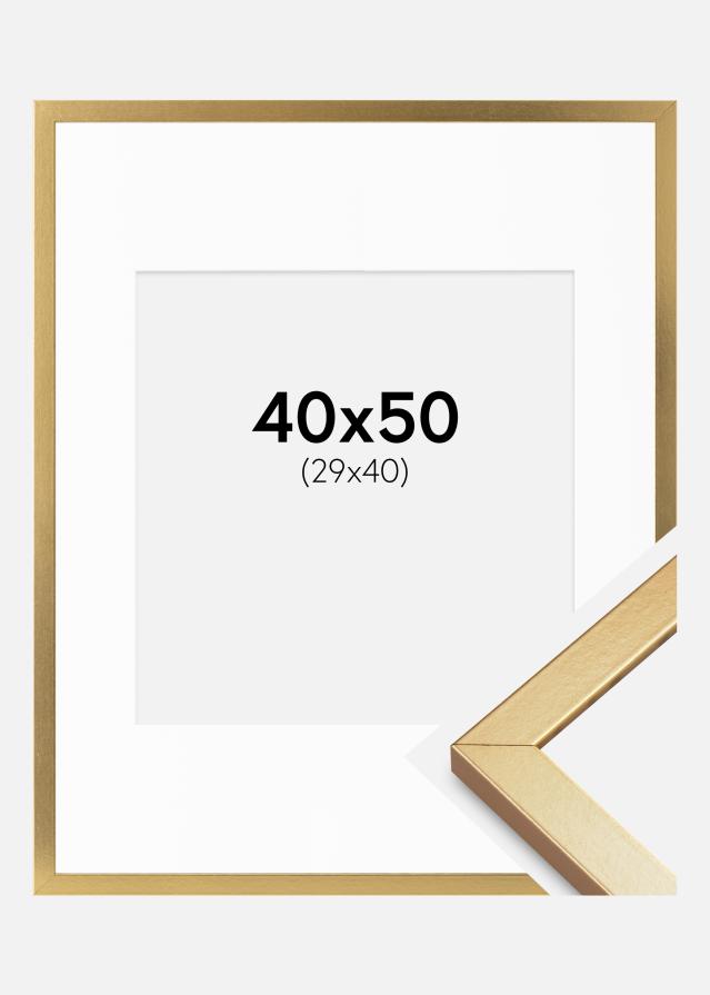 Kehys Minerva Kulta 40x50 cm - Passepartout Valkoista 30x41 cm