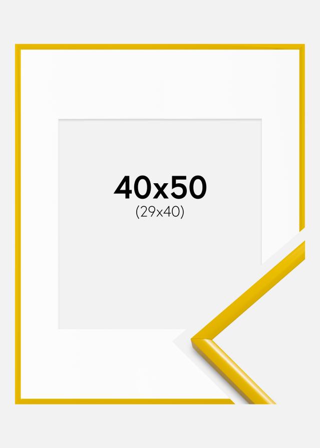 Kehys New Lifestyle Keltainen 40x50 cm - Passepartout Valkoista 30x41 cm