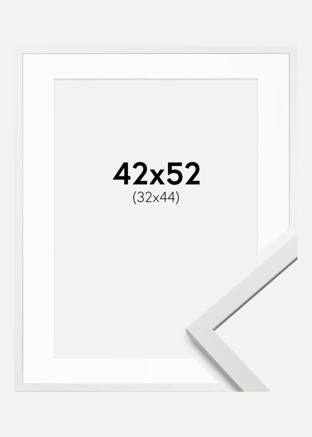 Kehys Edsbyn Valkoista 42x52 cm - Passepartout Valkoista 33x45 cm