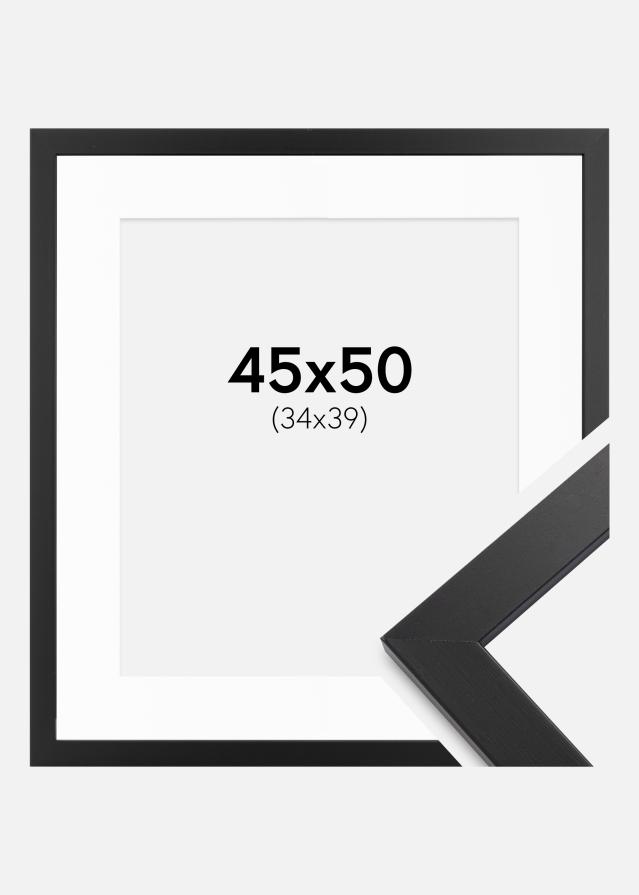 Kehys musta puu 45x50 cm - Passepartout Valkoista 35x40 cm
