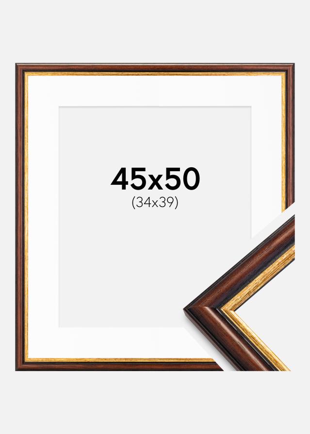 Kehys Siljan Ruskea 45x50 cm - Passepartout Valkoista 35x40 cm