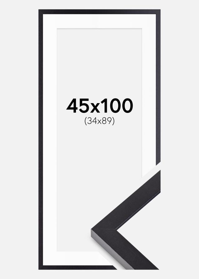 Kehys Selection Musta 45x100 cm - Passepartout Valkoista 35x90 cm