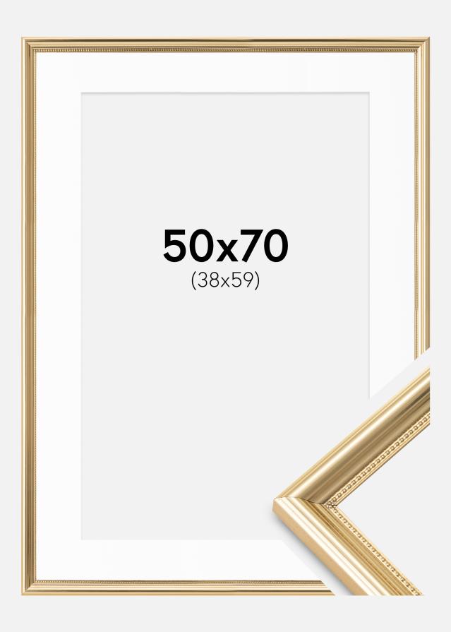 Kehys Gala Kulta 50x70 cm - Passepartout Valkoista 39x60 cm
