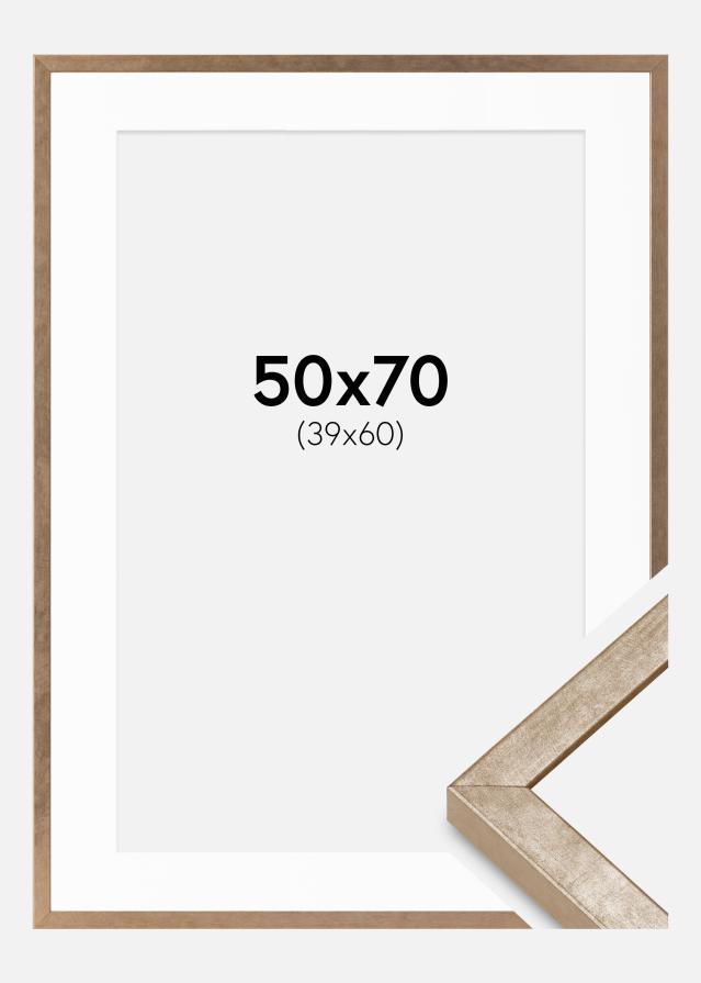 Kehys Ares Messinki 50x70 cm - Passepartout Valkoista 40x61 cm