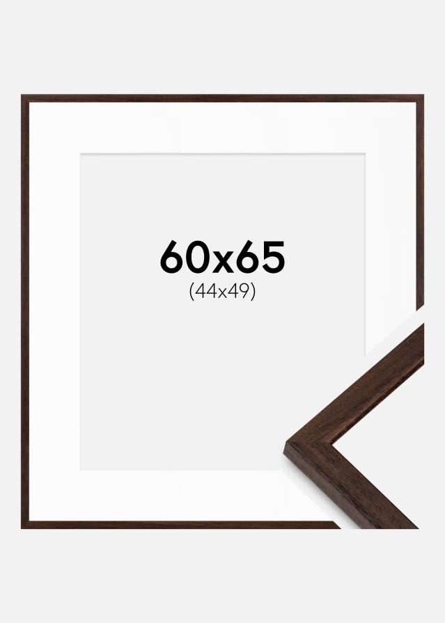 Kehys Edsbyn Saksanpähkinä 60x65 cm - Passepartout Valkoista 45x50 cm