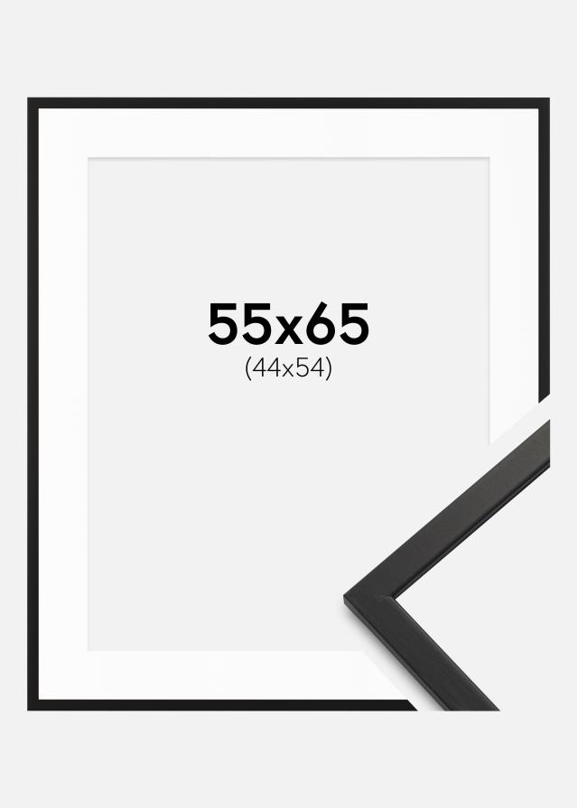 Kehys Edsbyn Musta 55x65 cm - Passepartout Valkoista 45x55 cm