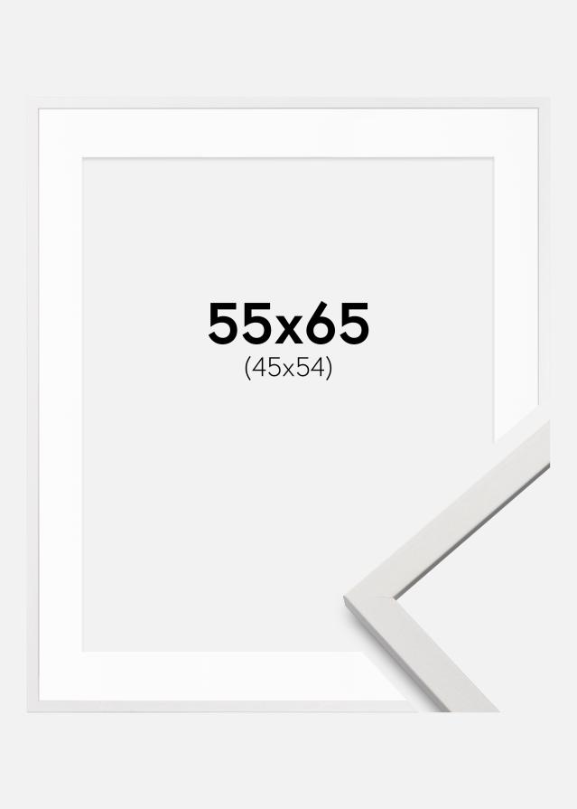 Kehys Edsbyn Valkoista 55x65 cm - Passepartout Valkoista 46x55 cm