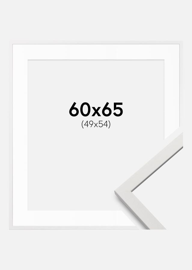 Kehys Edsbyn Valkoista 60x65 cm - Passepartout Valkoista 50x55 cm