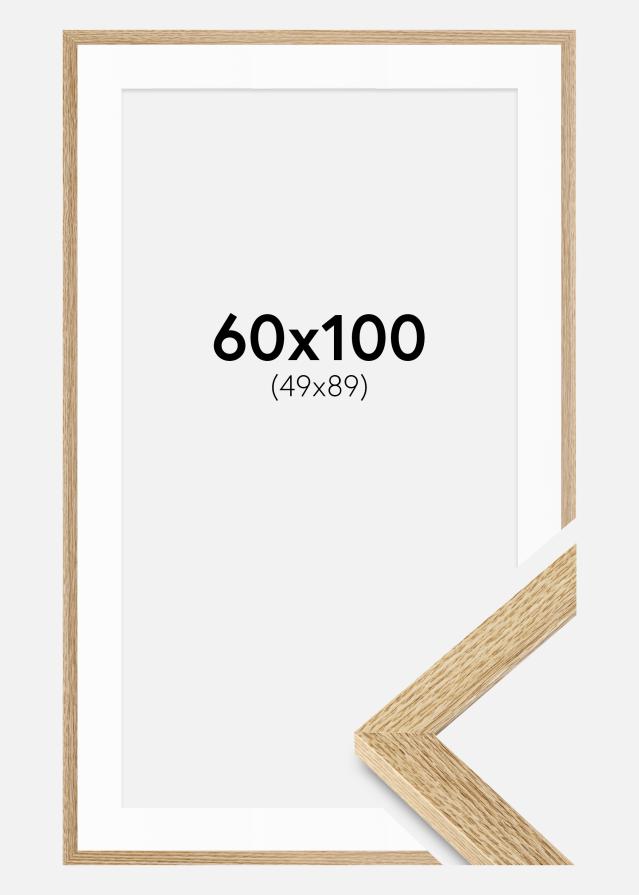 Kehys Selection Tammi värinen 60x100 cm - Passepartout Valkoista 50x90 cm