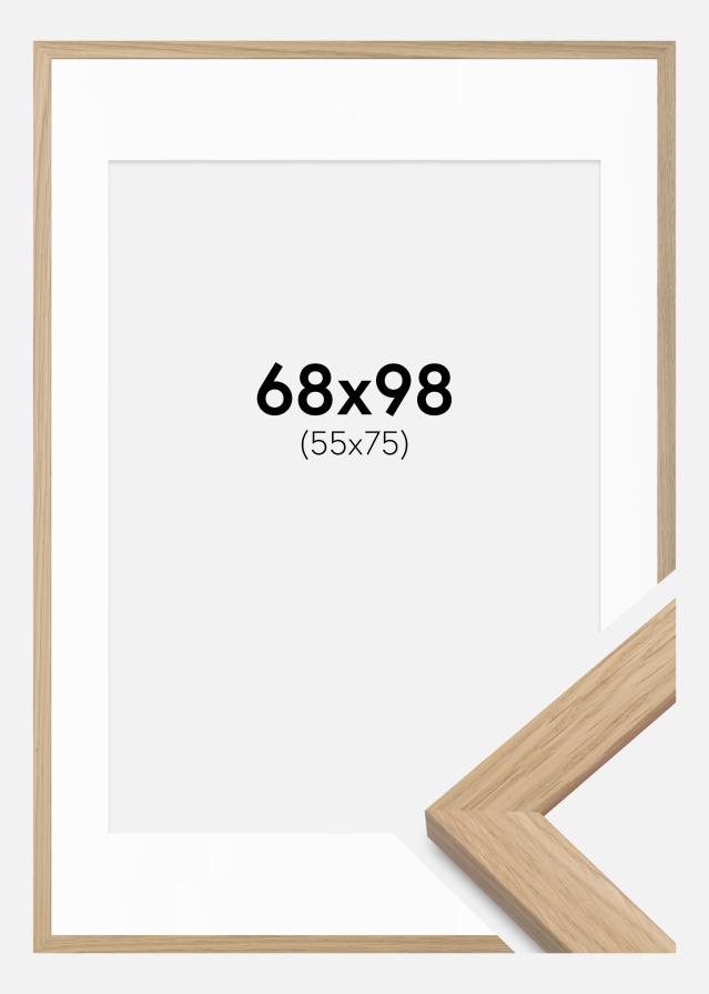 Kehys Tammi puu 68x98 cm - Passepartout Valkoista 56x76 cm