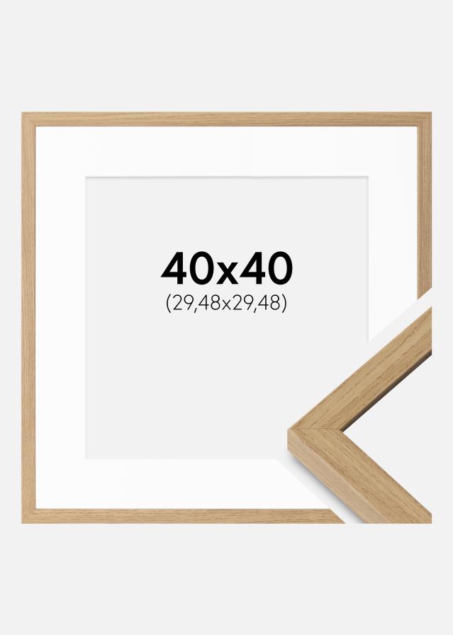 Kehys Ares Luonnollinen Tammi 40x40 cm - Passepartout Valkoista 12x12 inches