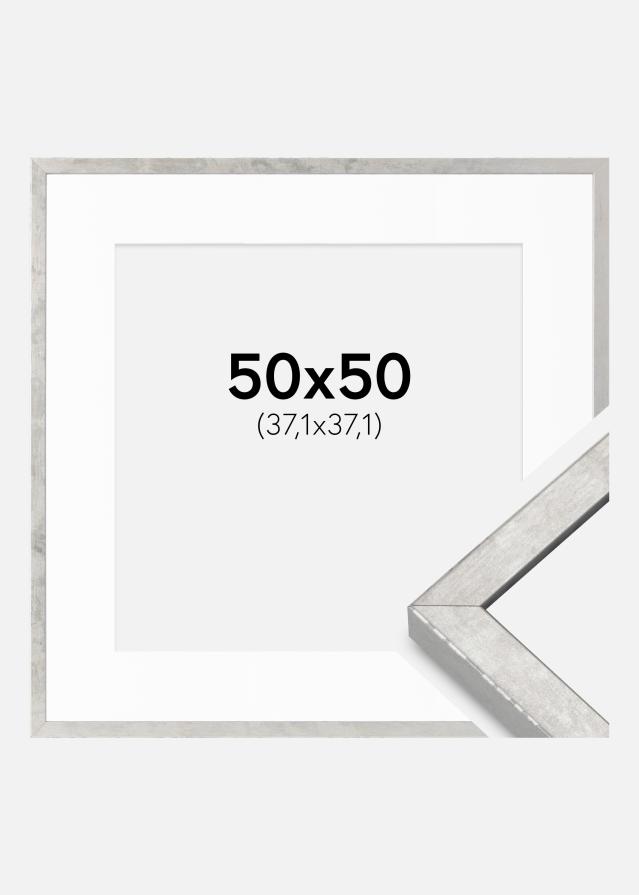 Kehys Ares Hopea 50x50 cm - Passepartout Valkoista 15x15 inches