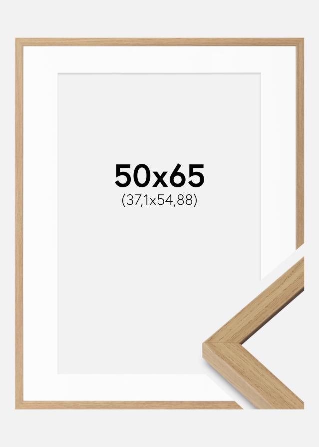 Kehys Ares Luonnollinen Tammi 50x65 cm - Passepartout Valkoista 15x22 inches