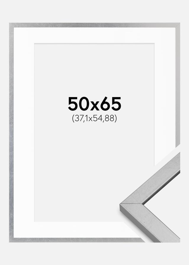 Kehys Minerva Hopea 50x65 cm - Passepartout Valkoista 15x22 inches