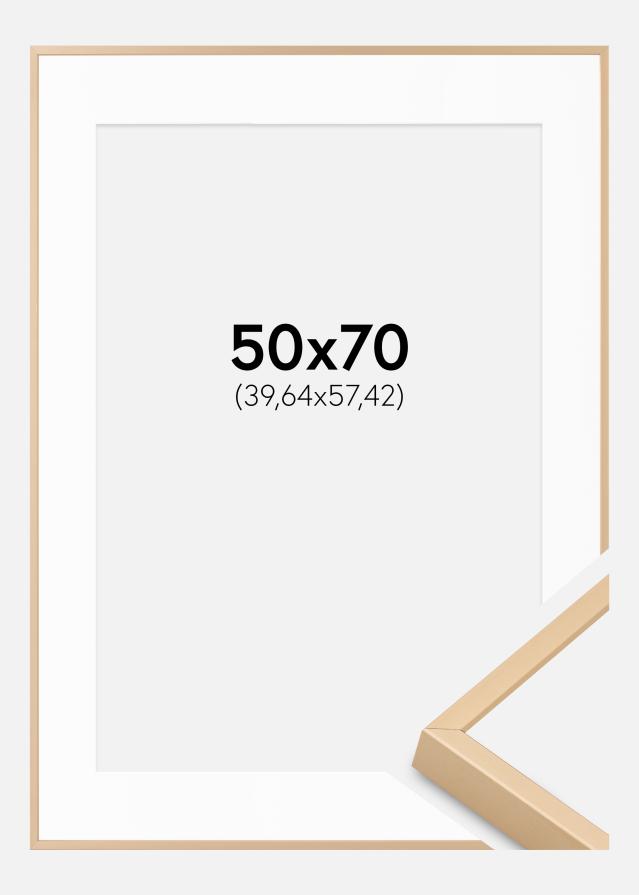 Alumiinikehys Messinki 50x70 cm - Passepartout Valkoista 16x23 inches