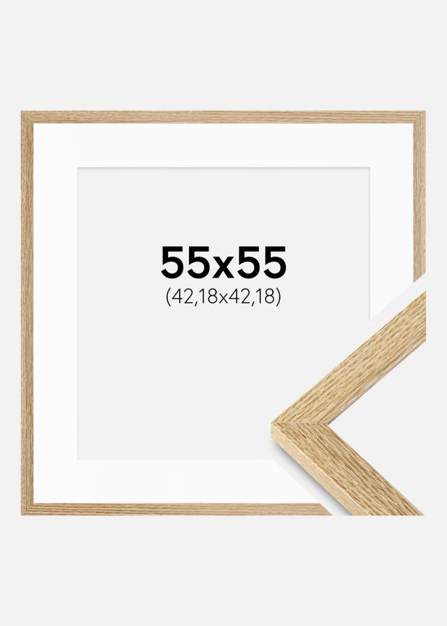 Kehys Selection Tammi 55x55 cm - Passepartout Valkoista 17x17 inches