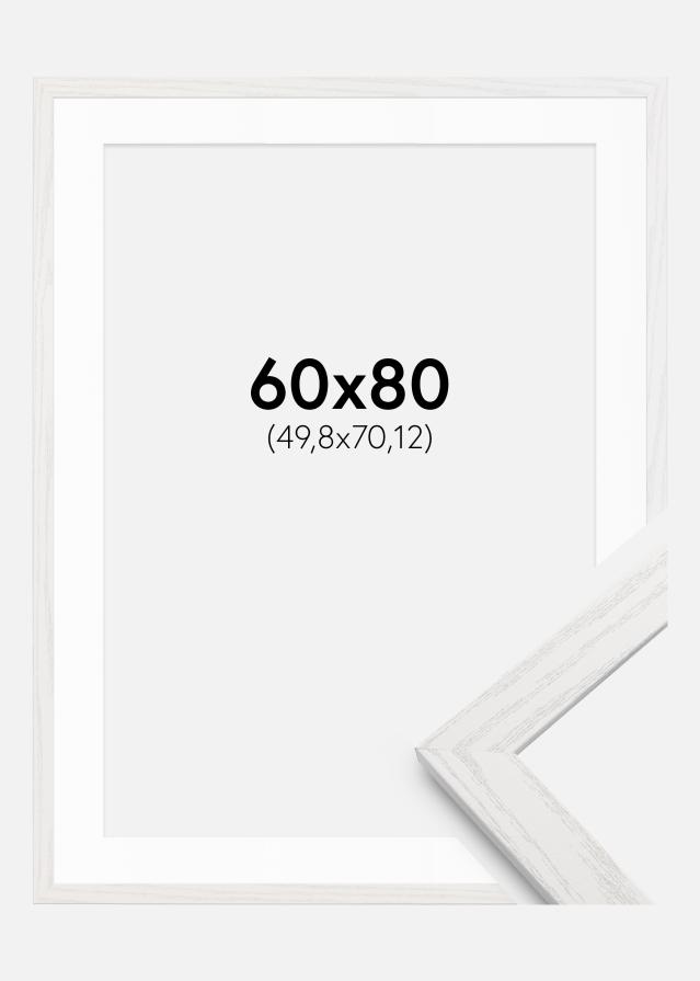 Kehys Stilren Valkoista Tammi 60x80 cm - Passepartout Valkoista 20x28 inches