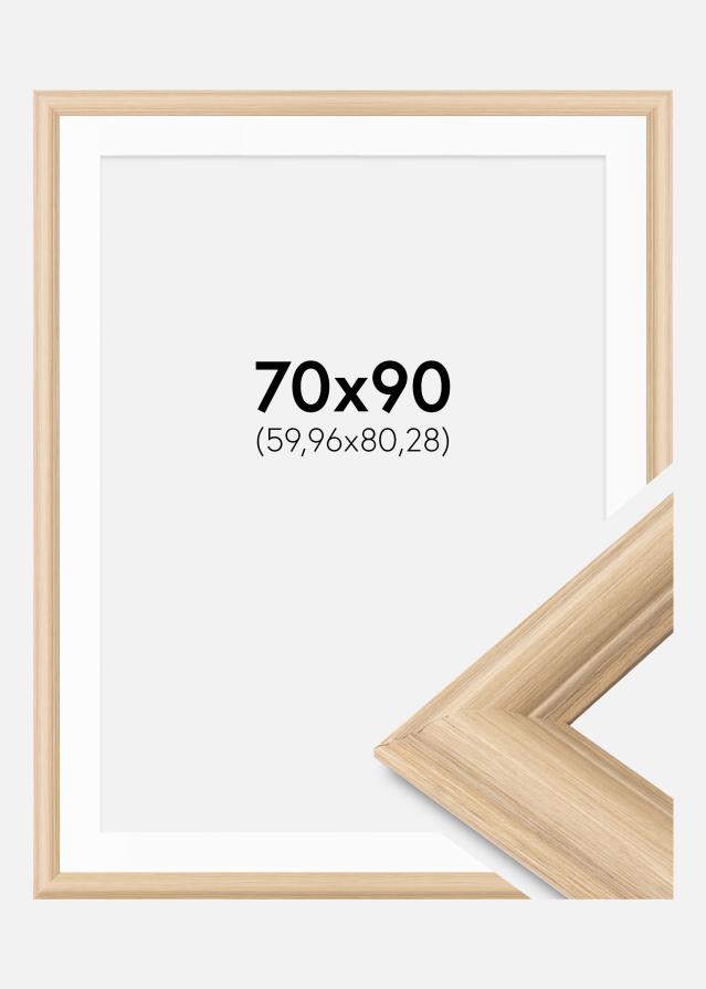 Kehys Västkusten tammi 70x90 cm - Passepartout Valkoista 24x32 inches