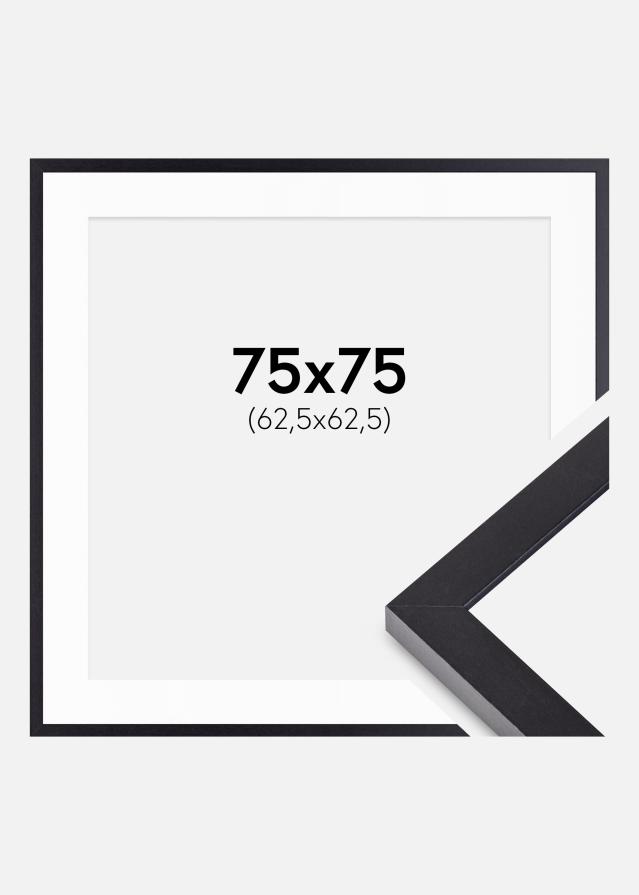Kehys Selection Musta 75x75 cm - Passepartout Valkoista 25x25 inches