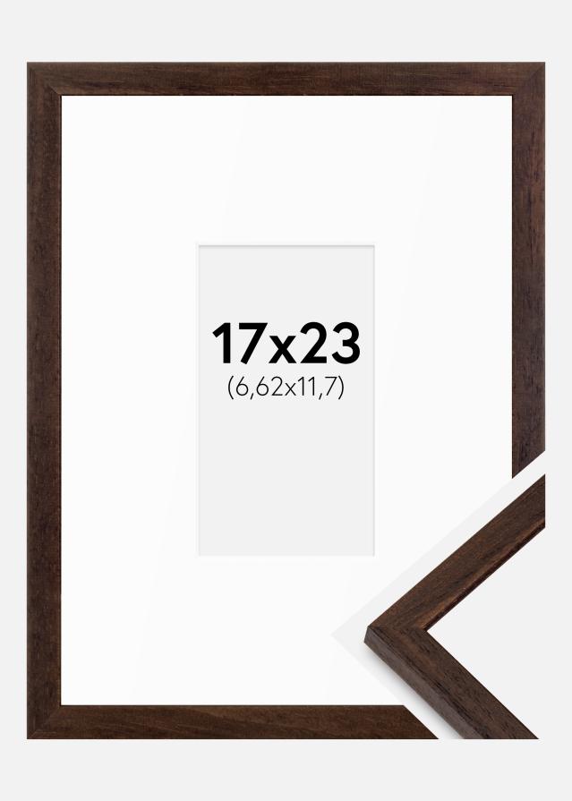 Kehys Edsbyn Saksanpähkinä 17x23 cm - Passepartout Valkoista 3x5 inches