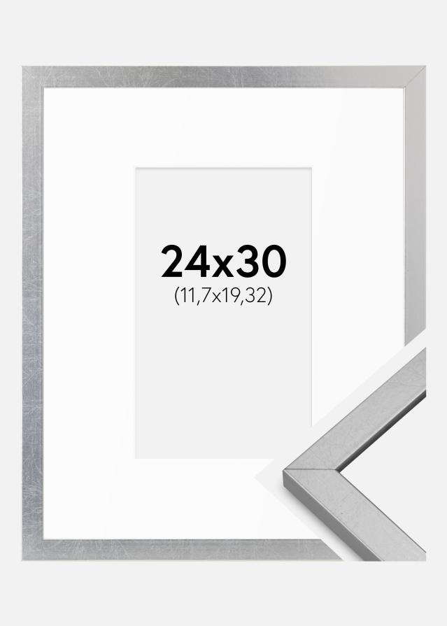 Kehys Minerva Hopea 24x30 cm - Passepartout Valkoista 5x8 inches