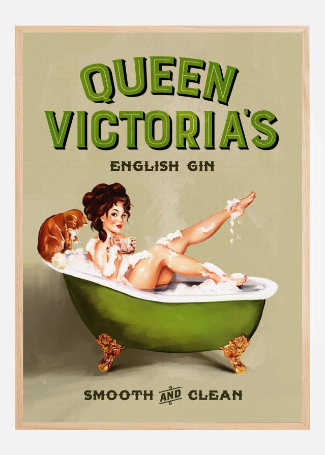 Queen Victoria English Gin Bath Pinup Girl Juliste