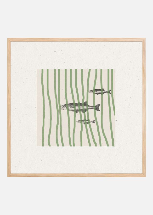 Fish in Striped Waves Juliste
