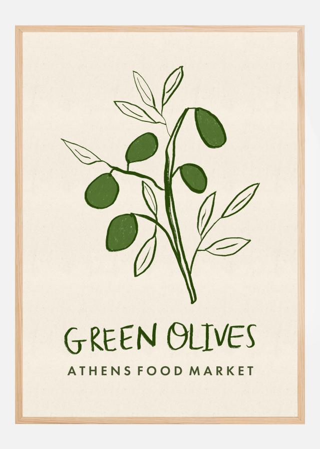 Green Olives Athens Food Market Greece Juliste
