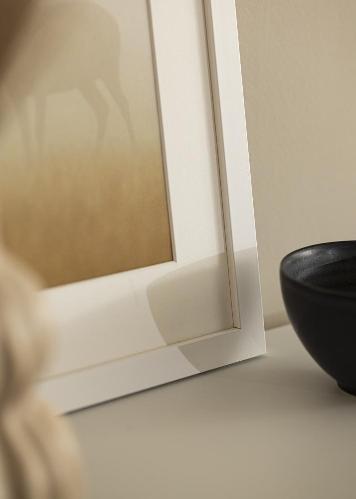 Kehys Valkoista puu 65x90 cm - Passepartout Valkoista 55x80 cm