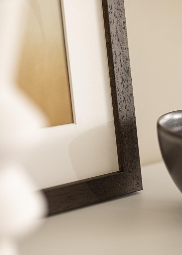 Kehys ruskea puu 68x98 cm - Passepartout Valkoista 56x76 cm