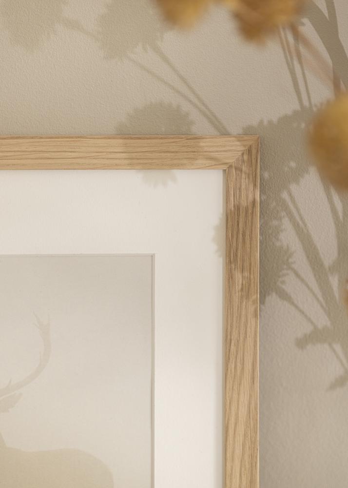 Kehys Tammi puu 68x98 cm - Passepartout Valkoista 56x76 cm