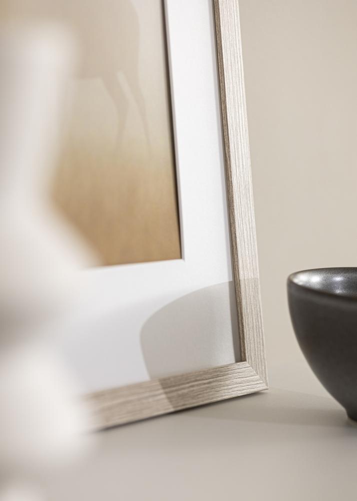 Kehys Stilren Greige Tammi 60x80 cm - Passepartout Valkoista 50x70 cm