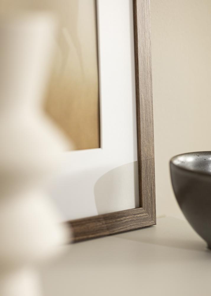 Kehys Stilren kylmä ruskea 40x50 cm - Passepartout Valkoista 29,7x42 cm