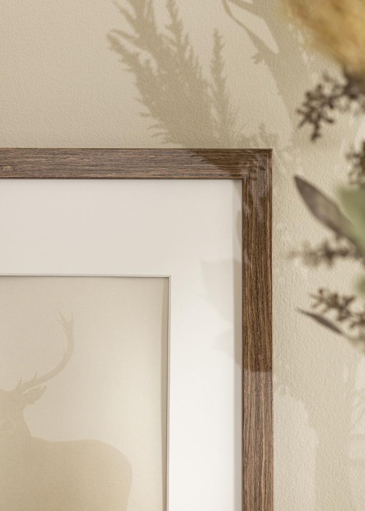 Kehys Stilren kylmä ruskea 40x50 cm - Passepartout Valkoista 29,7x42 cm