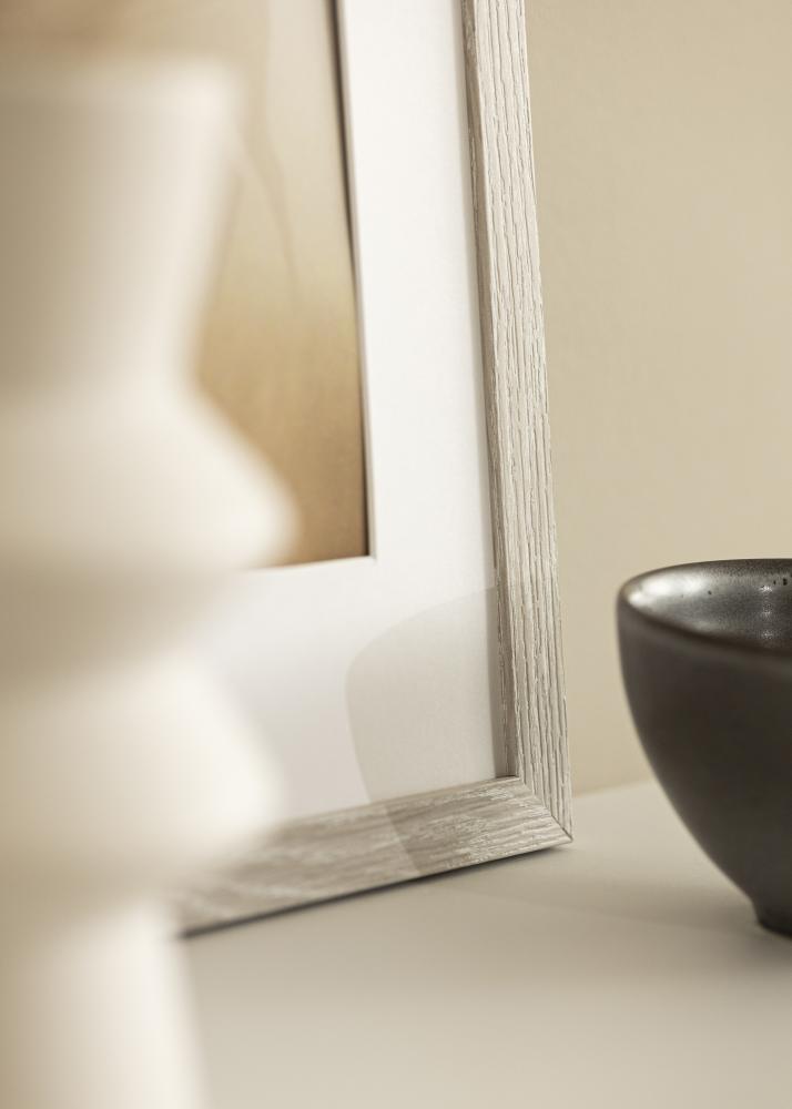 Kehys Stilren Vaaleanharma Tammi 42x59,4 cm - Passepartout Valkoista 25x38 cm