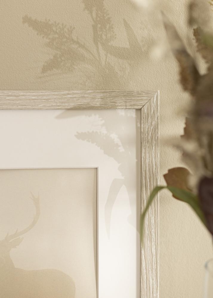 Kehys Stilren Vaaleanharma Tammi 42x59,4 cm - Passepartout Valkoista 25x38 cm