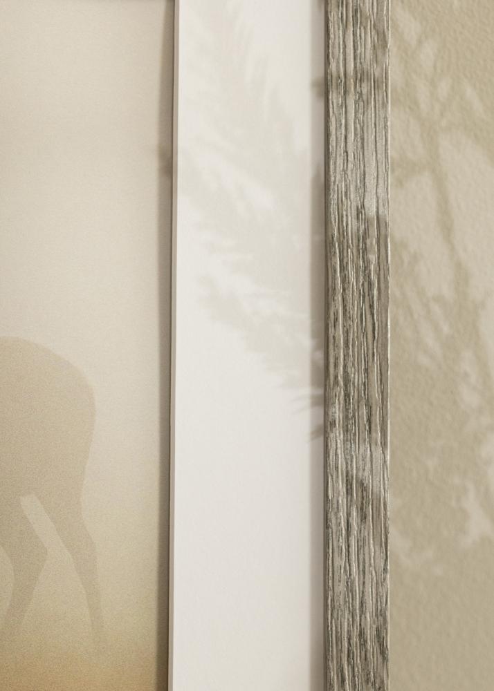 Kehys Stilren Harmaa Tammi 40x50 cm - Passepartout Valkoista 27,5x37 cm