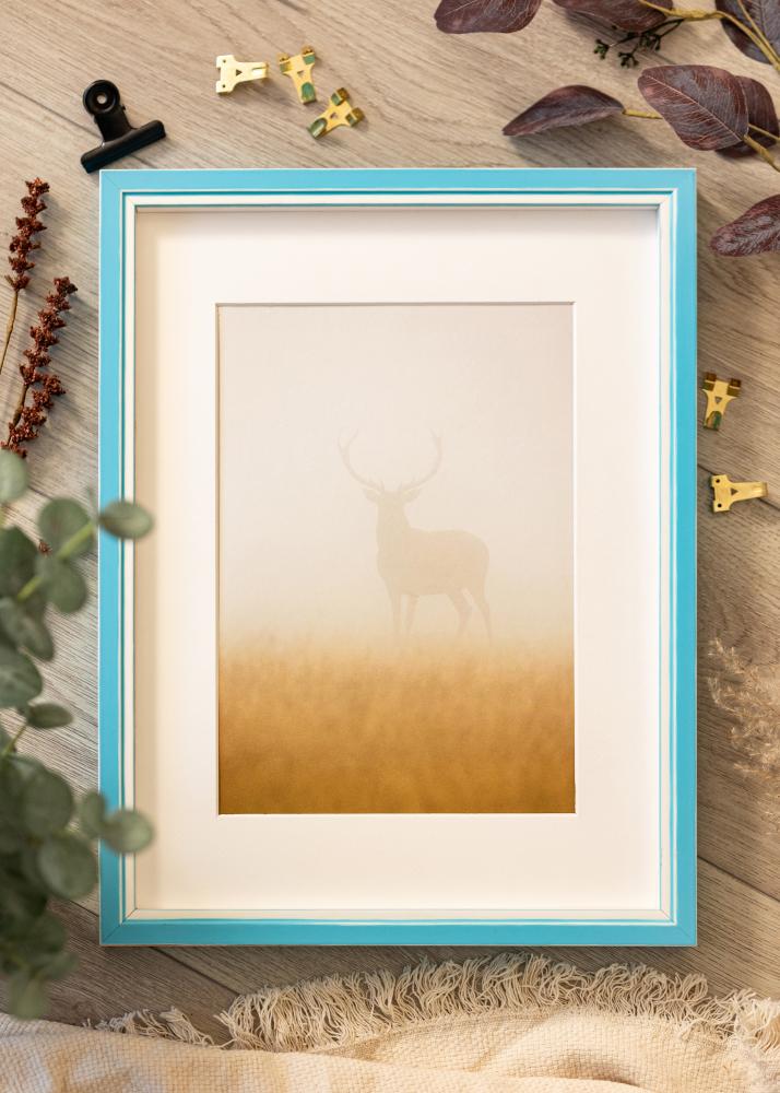 Kehys Diana Vaaleansininen 30x40 cm - Passepartout Valkoista 8x12 inches