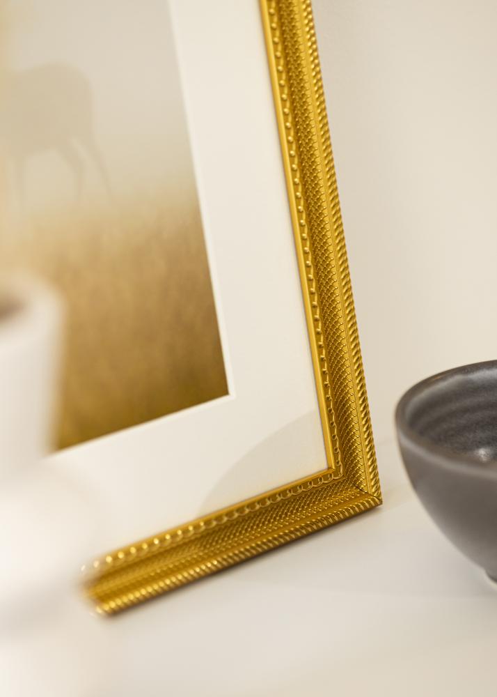 Kehys Lattice Kulta 50x70 cm - Passepartout Valkoista 16x24 inches