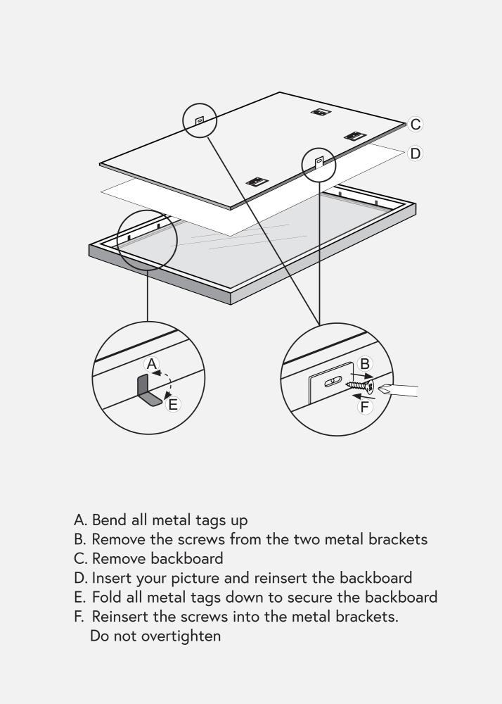 Kehys Massiv Tammi 60x80 cm - Passepartout Valkoista 50x70 cm