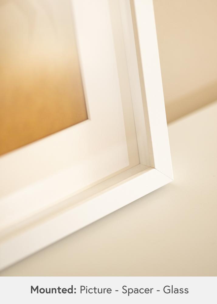 BGA Laatikon kehys Valkoista 50x70 cm - Passepartout Valkoista 40x60 cm