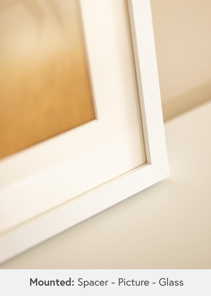 BGA Laatikon kehys Valkoista 50x70 cm - Passepartout Valkoista 40x60 cm