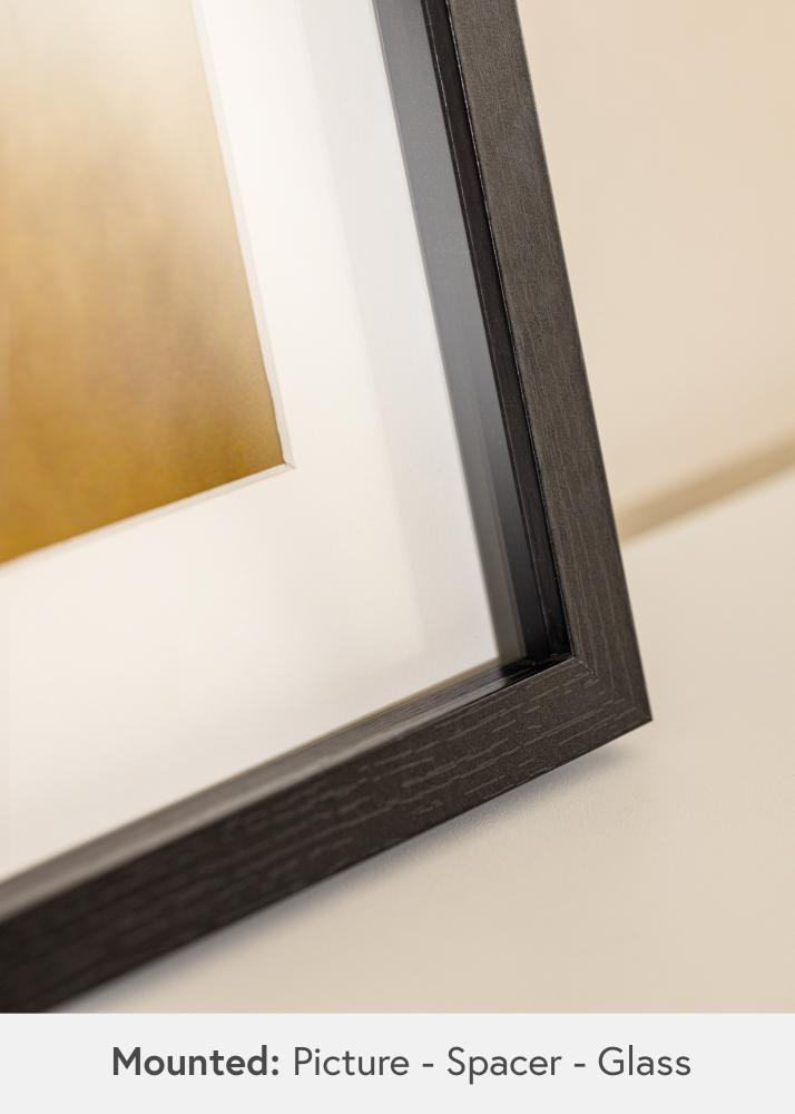 BGA Laatikon kehys Musta 30x45 cm - Passepartout Valkoista 8x14 inches