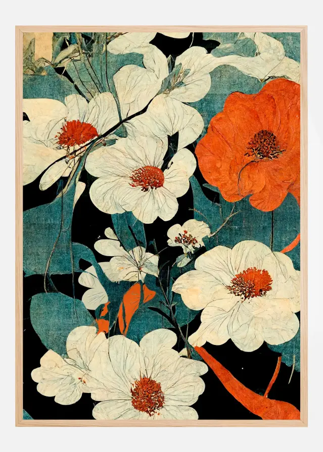 Asian Flowers Juliste