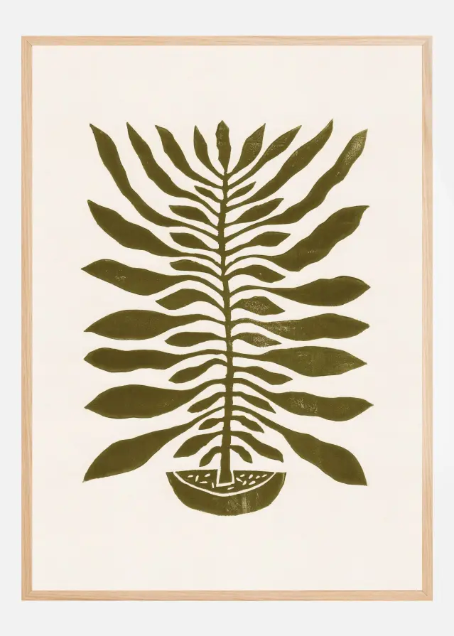 ne Hundred-Leaved Plant #22 / Lino Print Juliste