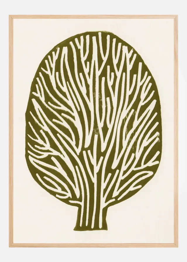 Linocut Tree Juliste