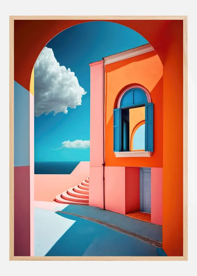 Geometric Village Juliste