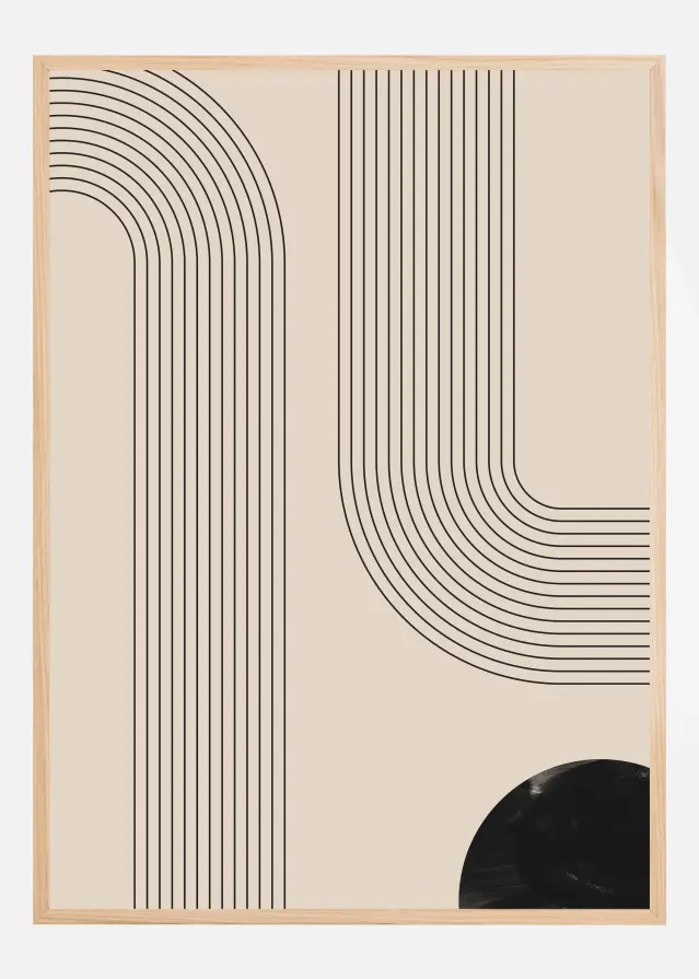 Black Minimal Line Art Juliste